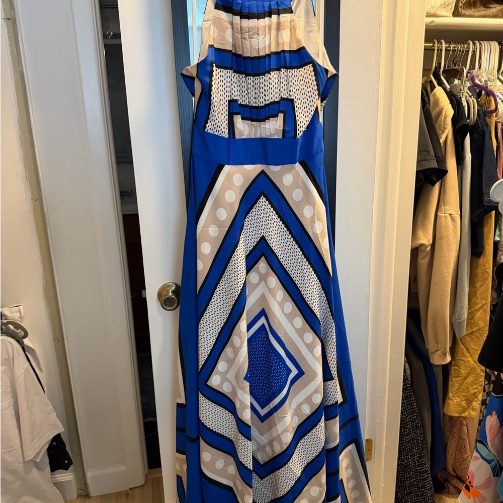 Eliza J Blue Geometric Print Maxi Dress